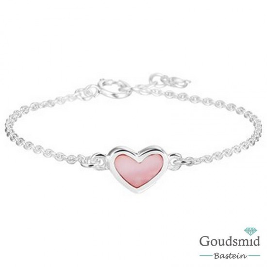 Zilveren kinderarmbandje hartje