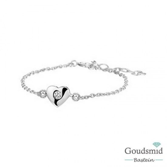 Zilveren kinderarmbandje hartje