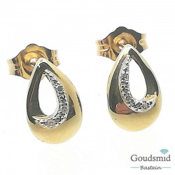 Bernstein oorknoppen 14karaat geelgoud briljant 195.383.20