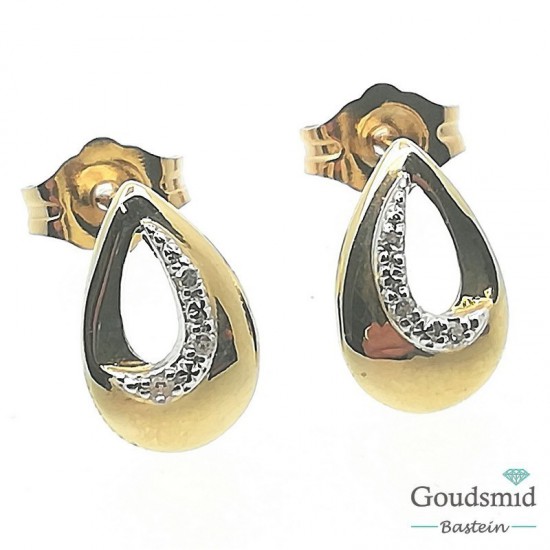 Bernstein oorknoppen 14karaat geelgoud briljant 195.383.20