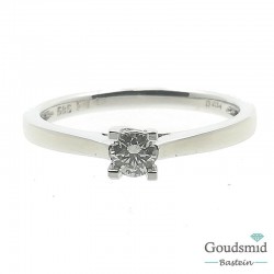 Bernstein ring 14karaat witgoud briljant 199.594.44