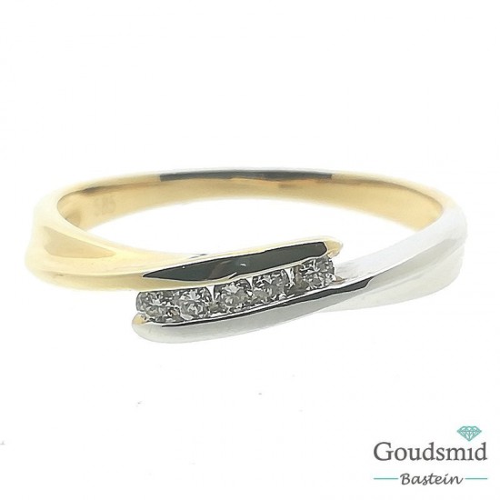 Bernstein ring 14karaat bicolor briljant 199.701.44