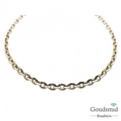 Bernstein gouden collier bicolor 14karaat fantasie 46cm