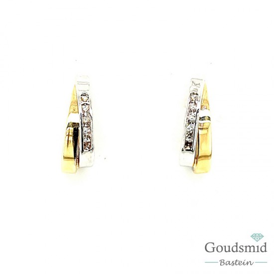 Bernstein oorstekers 14 karaat bicolor zirkonia 259.388.00