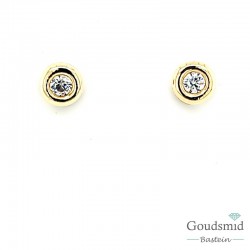 Joy & Julia 14 karaat geelgouden oorknoppen zirkonia 295.109.00