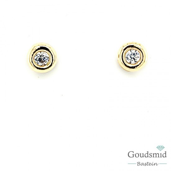 Joy & Julia 14 karaat geelgouden oorknoppen zirkonia 295.109.00