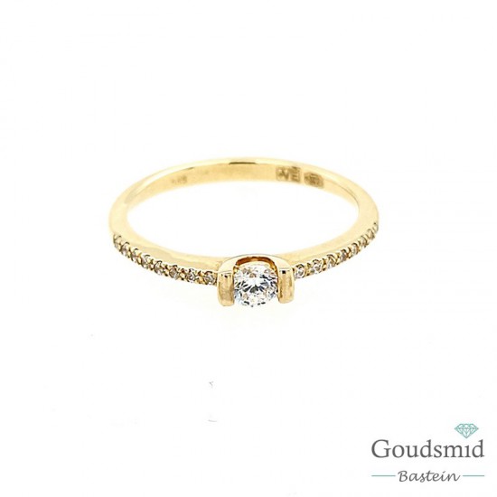 Joy & Julia 14 karaat geelgouden ring zirkonia 299.106.04