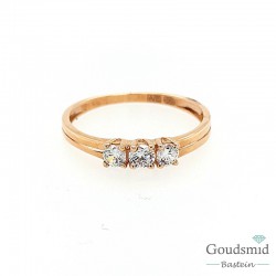 Joy & Julia 14 karaat rosegouden ring zirkonia rond 299.304.05