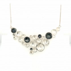 Zilveren collier rondjes glanzend oxi